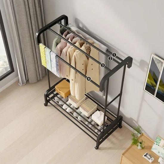 Alipis 1 Ensemble De Porte-Vêtements De Poupée Avec Mini Cintre En Bois Pour Vetements De Poupees Accessoires De Meubles De G Am