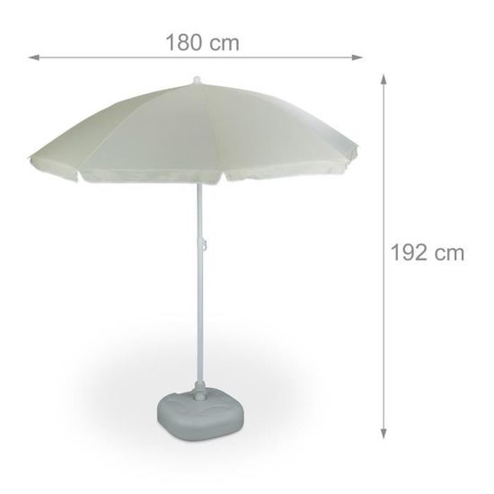Relaxdays Parasol 180 cm en polyester, inclinable, jardin, balcon, terrasse, plage, branches - 4052025968342 - Cdiscount Jardin