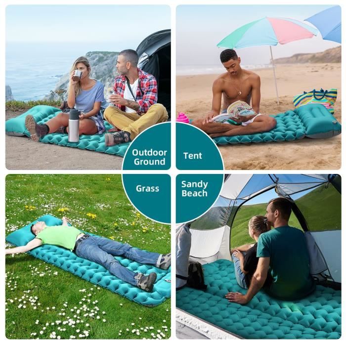Matelas De Camping Autogonflant Avec Pompe à Pied - Léger, Imperméable, Connexion Possible - Pour Tente, Randonnée - 7