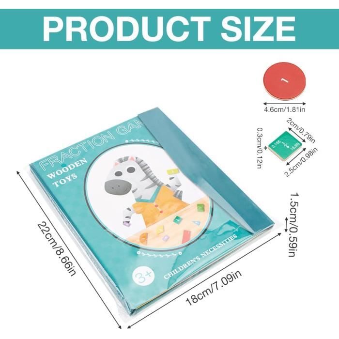 Madaco Manuel des Fractions Puzzle Magnétique Éducatif pour Apprendre Les Fractions - Jeux Montessori pour Enfants de 5 Ans - Cadeau Éducatif Garçon et Fille