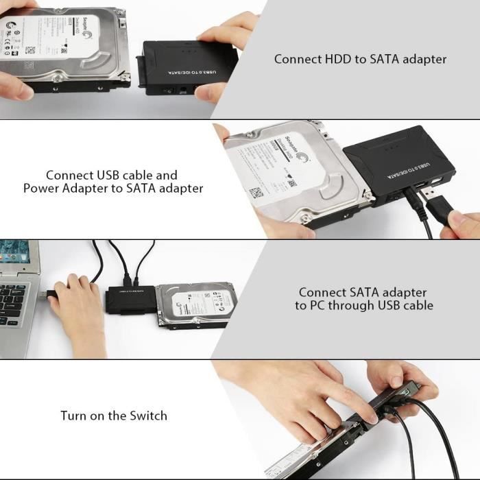 Adaptateur USB 3.0 vers Dsique Dur IDE/SATA, Adaptateur USB Disque