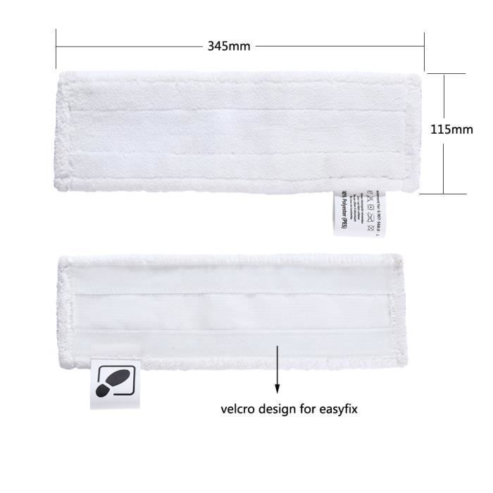 Bonnettes Microfibre Rechange Pour Nettoyeur Vapeur Kärcher SC2-SC5 - Lot De 8 (4 Blanches + 4 Grises)