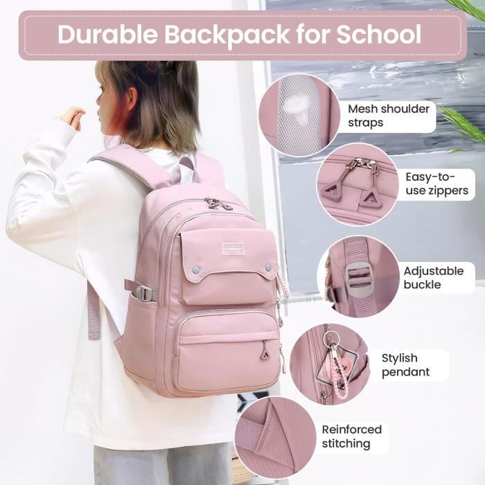 Sac à Dos Fille Adolescent 9-16 Ans - Grand Format 40L - Multicolore - École, Collège, Voyage