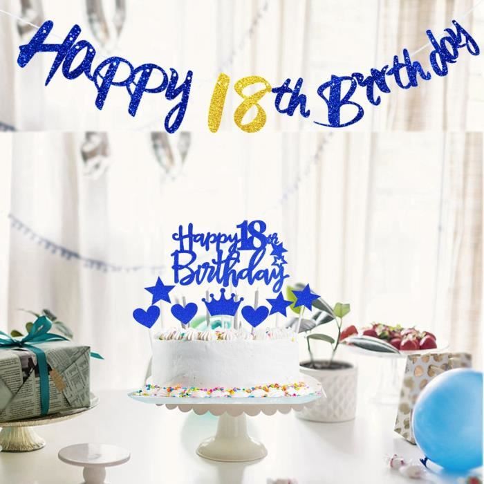 Bannière décorative pour 18e anniversaire garçon - Bleu marine et argent - Décoration pour 18e anniversaire - Ballons à confettis - Ballons - 18 ans - Bannière décorative pour garçon (190 x 120 cm Bannière décorative pour 18e anniversaire garçon - Bleu marine et argent - Décoration pour 18e anniversaire - Ballons à confettis - Ballons - 18 ans - Bannière décorative pour garçon (190 x 120 cm