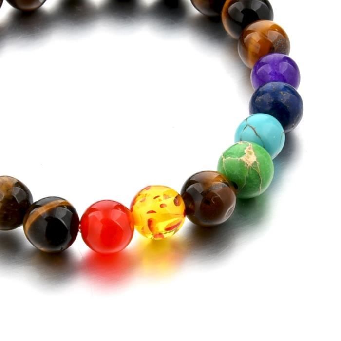 bracelet 7 Chakra de guérison naturelle perles Lava Diffuseur pierre 5300.