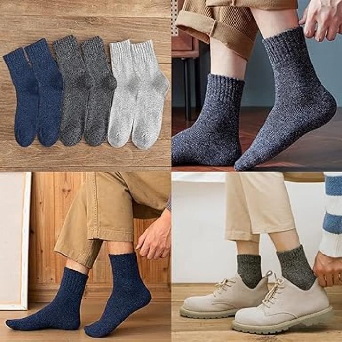 Chaussettes d hiver homme 6 paires Epais chaussettes thermiques chaussettes chaudes homme Respirantes et anti transpirantes chausse gary Cdiscount Pret a Porter