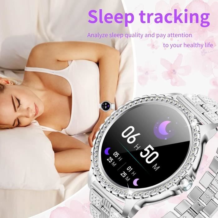 Montre Connectée Femme, Fitness Tracker Smartwatch Avec Pression Artérielle  Fréquence Cardiaque Oxygène Sanguin Moniteur De [J5949]