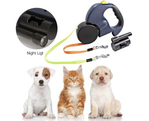 Laisse Double Rétractable Pour 2 Chiens – Rotation 360° Sans Enchevêtrement – Avec Lumière LED – Capacité 50 Lbs