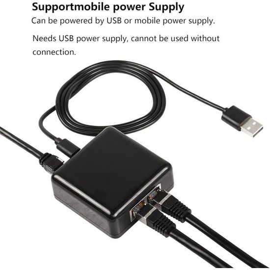 AVNSCNK Switch Ethernet 2 Ports RJ45 1000 Mbps, Splitter Double Pour Ordinateur, Hub, Commutateur, Routeur, Décodeur, Télévision Numérique En Destockage Et Reconditionné Chez