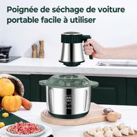 Mixeur Bol Inox 304 Hachoir Électrique 5L 500W - 6 Lames Acier Inoxydable Hachoir Légumes Fruits