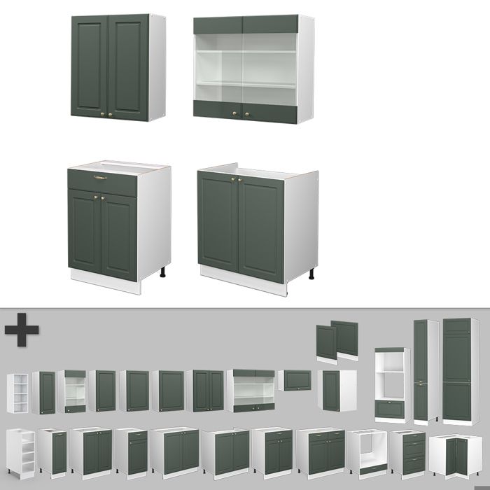 Cuisine R-Line, 140 cm , PT Anthracite, Anthracite maison de campagne