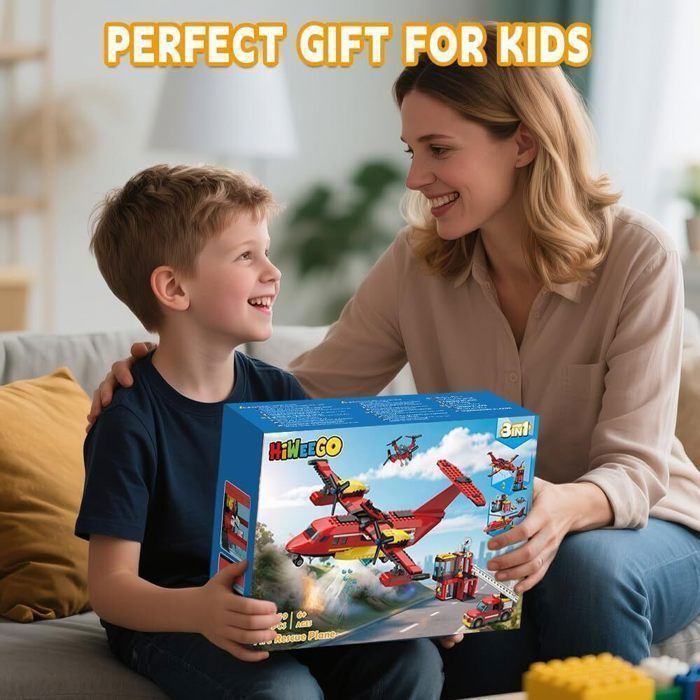 Jenilily Pompiers Avion Jouet Voiture Avec Panneaux De Signalisatio Pour Tout Petit Camionnette Jouet Pour Enfants Garcons Amz