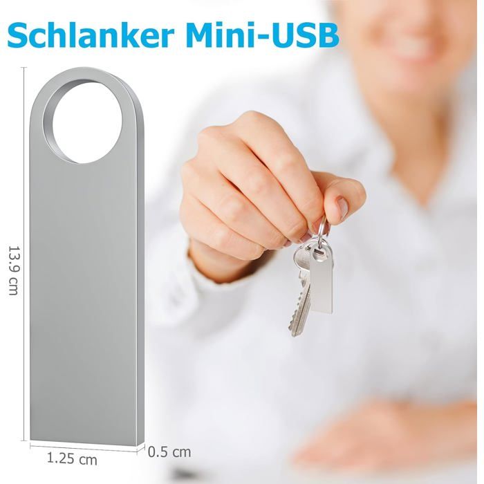 2 Clés USB 64 Go En Forme De Cœur - Métal, USB 2.0, Avec Boîte Cadeau - Idéal Cadeau Mariage, Anniversaire, Stockage - 7