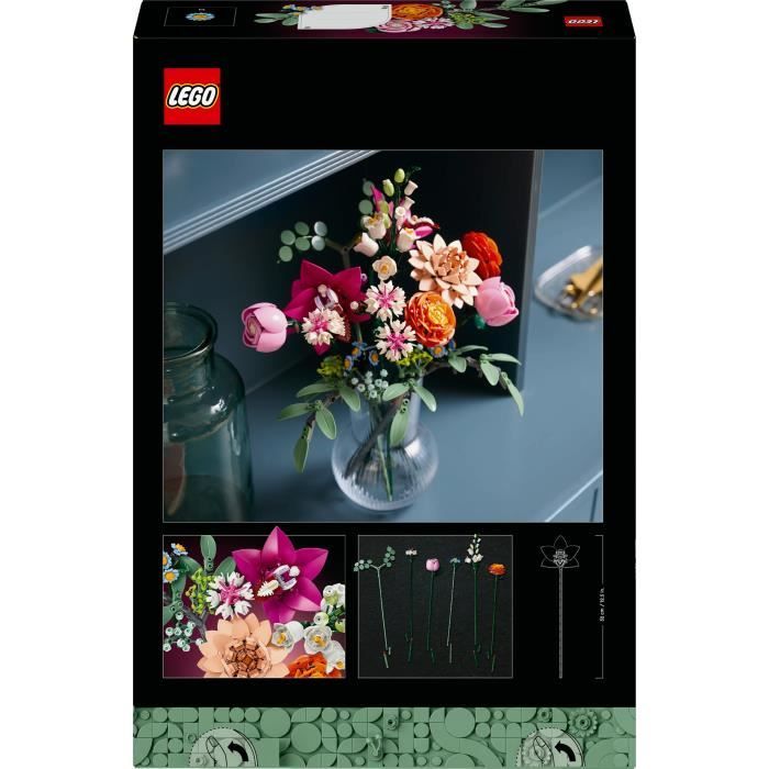 Bouquet De Roses Noires - Kit Construction 585 Pièces Pour Adultes - Fleurs Artificielles Gothiques Décoration