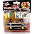 Grip & Tricks - 3 Finger Skate - Mini Skate Pack 3 - Enfant - Garçon - A partir de 6 ans-0