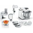 Kitchen machine Serie 2 BOSCH - Robot de cuisine - 700W - 4 vitesses + turbo - Bol mélangeur inox 3,8 L - Blender 1,25 L - Blanc-0