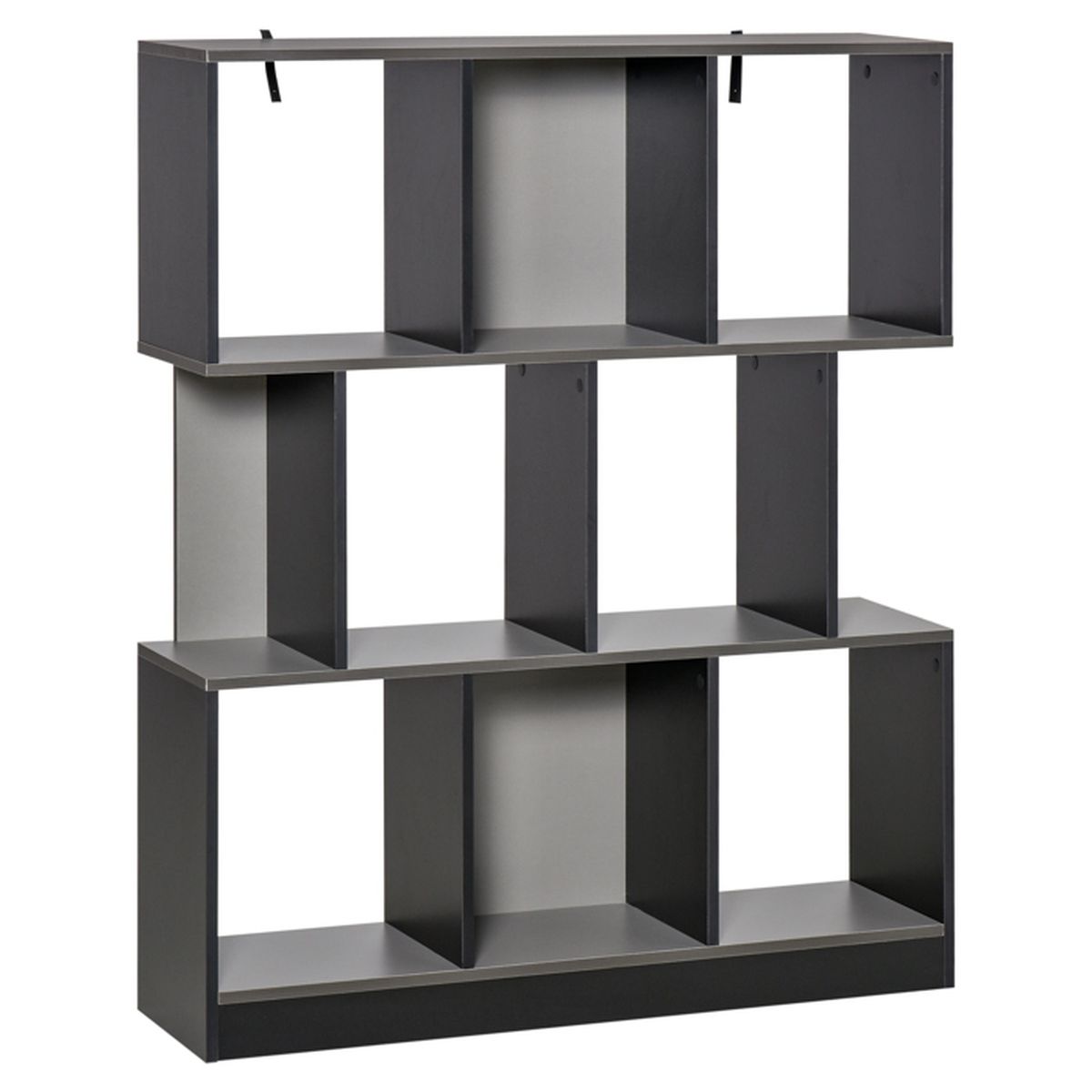 Étagère Bibliothèque 2 Niveaux HOMCOM 60x24x63cm - Effet Bois Naturel, Étagère Réglable, Pour Salon/Chambre/Bureau - 7