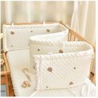 OTBACT Tour De Lit Bébé,Douce Tour De Lit Respirant,Lavable Protection Barreaux Lit Bébé pour La Sécurité De Bébé,140x28cm