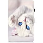 Housse Tablette Samsung Galaxy Tab A7 10.4" (2020) SM-T500 T505 Etui à rabat Protection Case - Chat blanc