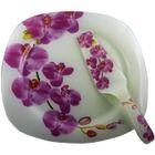 YVAN MOINS CHER Plat et sa Pelle A Gâteau Motif Décor Orchidée en Verre Vendu dans Un Coffret Cadeau Très Joli Design-Couleurs Blanche/Fleur Mauve
