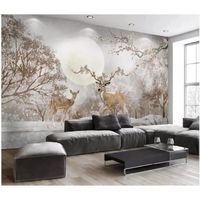 Murale 3d photo papier peint Europe belle forêt cerf paysage décoration de la maison salon papier peint mur 350x250cm
