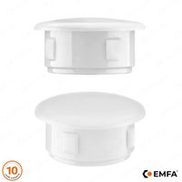 Bouchon pour trou de fixation - Diamètre 11 mm- 10 pièces - Blanc - Largeur de tête 14 mm – Cache trou – Cache vis - EMFA®