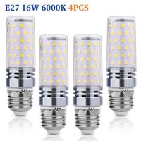 Pack de 4 Ampoule LED E27,Blanc Froid 6000K,80 SMD 2835LEDs,16W Equivaut à Ampoule Incandescente 160W,1600LM,Non-Dimmable