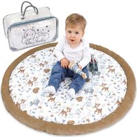Coussin de sol enfant 100 cm - matelas de sol coin cosy chambre enfant ronde couverture rampante pour bébé cerf rembourré
