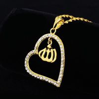Ywei bijoux musulmans islamic allah collier femmes chaîne et pendentif en or jaune 18 carats plaqué en