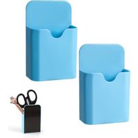 LUTER 2pcs Porte-Stylo Aimanté Mural - Organisateur Crayons Pour Tableau Blanc Et Bureau (Blanc, Bleu)