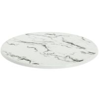 Home Deco Factory KA5073 Dessous de plat rond Effet marbre Blanc et gris Céramique porcelaine D18 x H0,8 cm