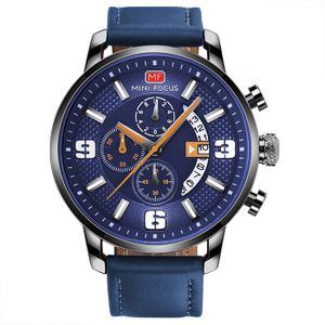 Montre Homme Sport - Cadran Bleu, Bracelet Imitation Cuir Bleu - Mouvement Quartz - Neuf Avec étiquettes