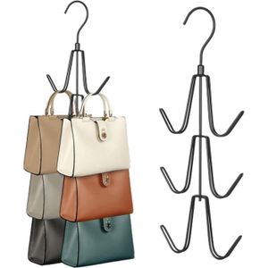LPAMABA 2 PCS Porte Foulard Et Ceinture En Acier - Organisateur Vestiaire Avec 6 Crochets Pour Cravates, Sacs Et Accessoires