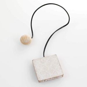 Douceur dInt/érieur Embrasse aimantee l 43 x 6 x 6 cm MDF Imprime caducia Blanc