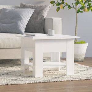 TABLE BASSE Table basse Blanc brillant 55x55x42 cm Aggloméré