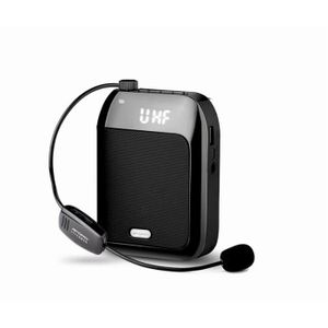 Qiilu Haut-parleur d'enseignement de voix forte rechargeable portable amplificateur  amplificateur avec ceinture, bande de micro d'ampli voix, haut-parleur de  microphone 
