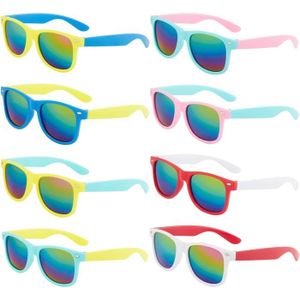 LUNETTES DE SOLEIL Lot de 8 paires de lunettes de soleil colorées pour enfants - Couleurs fluo - Idéales pour les fêtes - Pour la plage