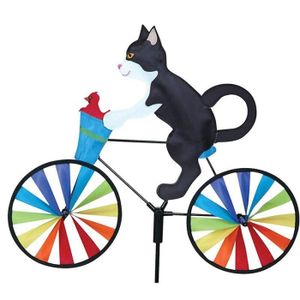 CARILLON À VENT Carillon à vent,Moulin à vent en 3D avec dessin Animé,animal,chat,chien,vélo,décoration d'extérieur,jardin pa- black cat[C]