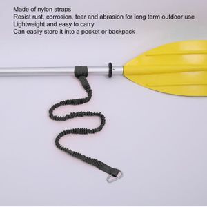 KAYAK Laisse de pagaie de kayak en nylon élastique anti-perdue - DRFEIFY - Noir
