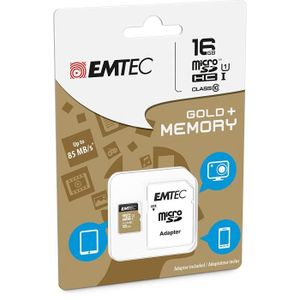 CARTE MÉMOIRE Carte Mémoire microSDHC 16 Go Class 10 EMTEC pour 