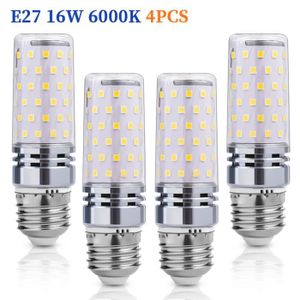 AMPOULE - LED Pack de 4 Ampoule LED E27,Blanc Froid 6000K,80 SMD 2835LEDs,16W Equivaut à Ampoule Incandescente 160W,1600LM,Non-Dimmable