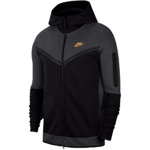 SWEAT-SHIRT DE SPORT Sweat à capuche Nike TECH FLEECE FULL ZIP - Réf.DV0537-070 - Noir, Gris - Homme - Manches longues - Respirant