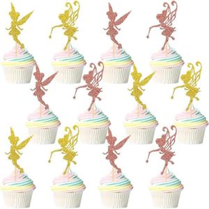 Figurine décor gâteau Fée Cake Toppers, 12 Pièces Happy Birthday Topper Gateau Fée Des Fleurs Cake Topper Gâteau D'Anniversaire Pour Fille Enfants[u11581]