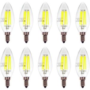 AMPOULE - LED Pack de 10 ampoules LED à filament bougie E14 6W, 