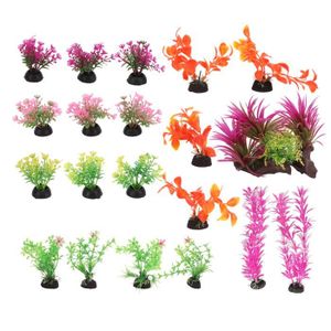AQUARIUM Vvikizy plantes en plastique d'aquarium Plantes d'aquarium en plastique, 20 pièces, simulation colorée, différents animalerie bois