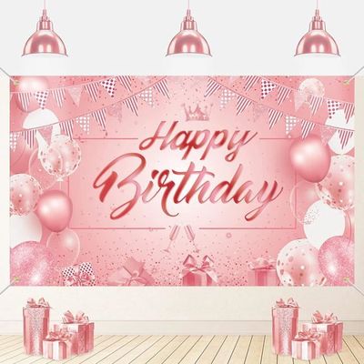 Décoration 13 Ans Fille - Bannière Anniversaire Or Rose 185x90cm | Toile De Fond Fête