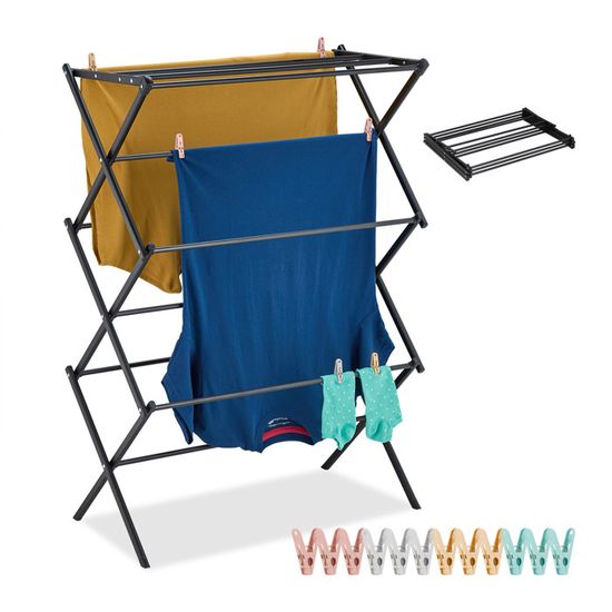 relaxdays 3x étendoir suspendu - métal - étendoir à linge - petit - mini étendoir à