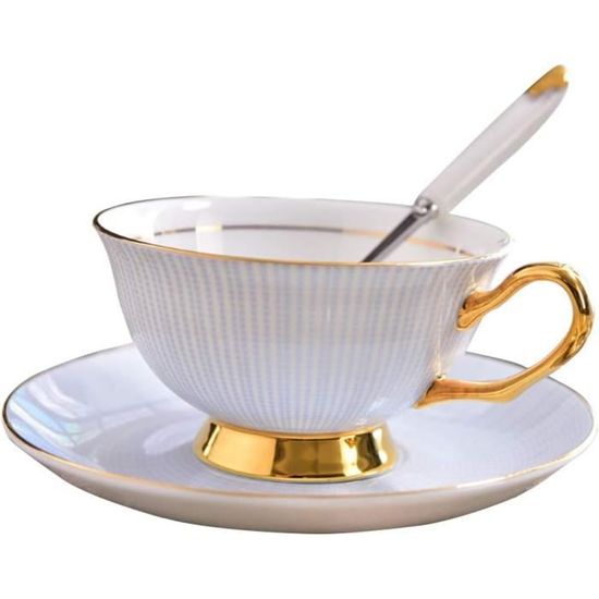 Lot Tasses à Café Porcelaine Anglaise Fine Avec Soucoupe Et Cuillère - Élégant Pour Maison Et Cadeaux