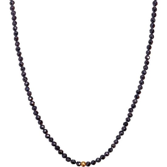 Collier Chaîne Maille Forçat En Argent 925 - Pierre Onyx Bleu, Fait Main, Inde