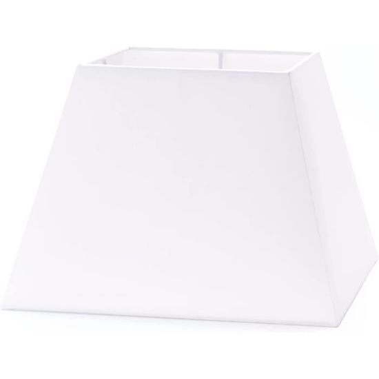 Abat-jour Tissu Plissé Blanc – 24x24x19 Cm, Douille E27, Remplacement Lampe Table, Bureau, Applique Murale